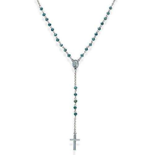 Amen Originální stříbrný náhrdelník Blue Crystals CROBP4 stříbro 925/1000