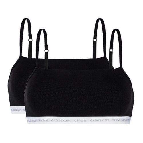 Calvin Klein 2 PACK - dámská podprsenka CK One Bralette QF6040E-001 Black/Black (Velikost XS)