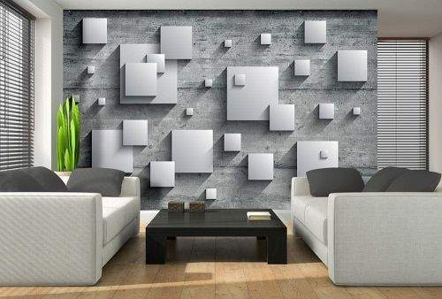 Vavex Vliesová obrazová tapeta Betonová stěna s 3D obrazci 22130, 416 x 254 cm, Photomurals, Vavex