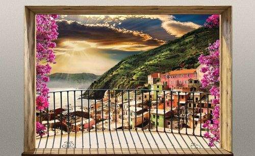 Vavex Vliesová obrazová tapeta Balkon nad mořem 22120, 368 x 280 cm, Photomurals, Vavex
