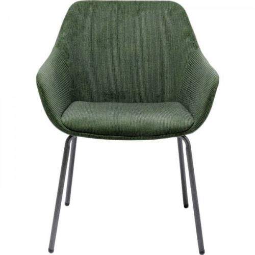 KARE Zelená čalouněná židle s područkami Avignon