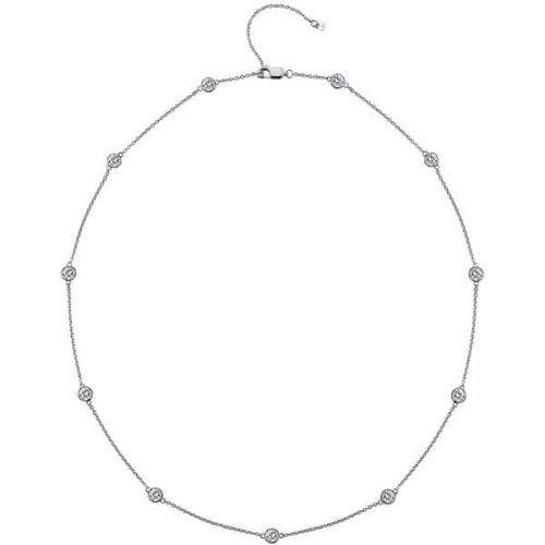 Hot Diamonds Luxusní stříbrný náhrdelník s topazy a pravým diamantem Willow DN130 stříbro 925/1000
