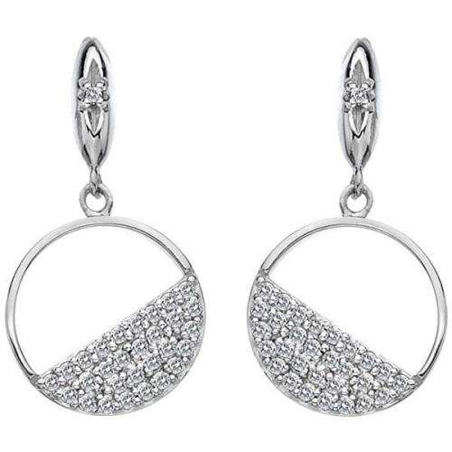 Hot Diamonds Stříbrné kruhové náušnice s diamanty Horizon Topaz DE621