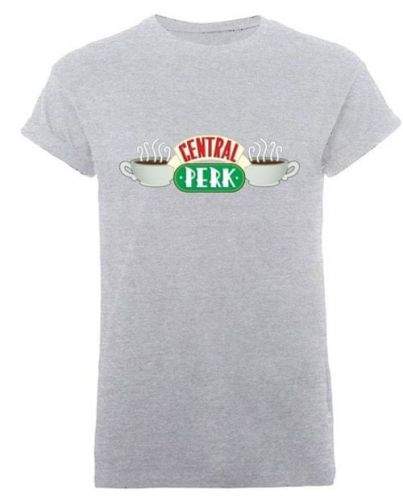 Grooters Friends Pánské tričko Přátelé - Central Perk, šedé Velikost: M