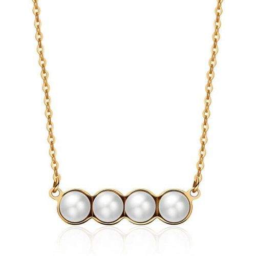 S'Agapõ Pozlacený náhrdelník s perličkami Marylin SMY02