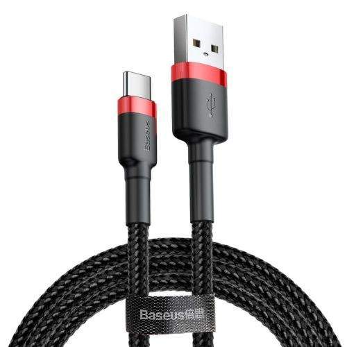 BASEUS Cafule kabel USB / USB Type-C QC 3.0 1m, černý/červený