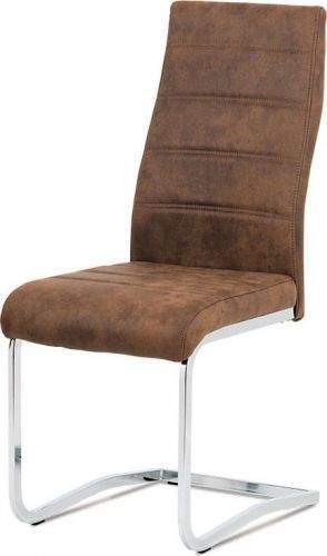 ART Jídelní židle, látka "COWBOY" hnědá, chrom DCH-451 BR3 Art