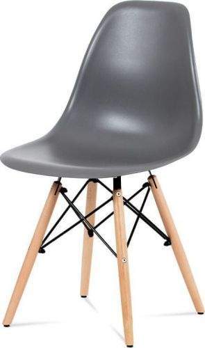 ART Jídelní židle, plast šedý / masiv buk / kov černý CT-758 GREY Art