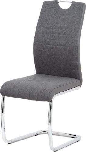 ART Jídelní židle, šedá látka-ekokůže, chrom DCL-405 GREY2 Art
