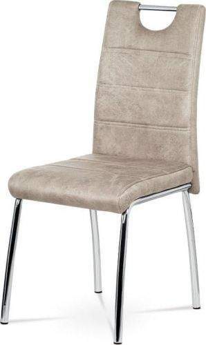 ART Jídelní židle - lanýžová látka v dekoru broušené kůže, kovová čtyřnohá podnož AC-9930 LAN3 Art
