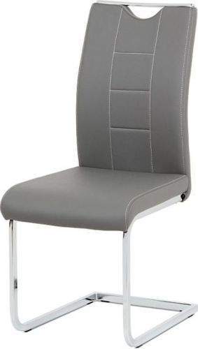 ART Jídelní židle šedá koženka / chrom DCL-411 GREY Art