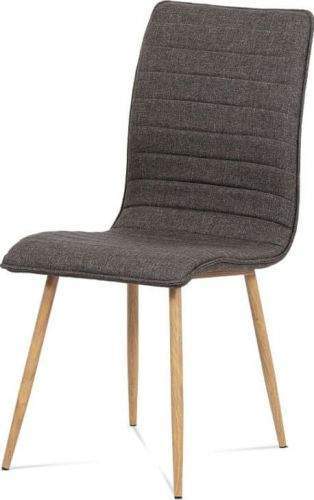 ART Jídelní židle, coffee látka, kovová 4 nohá podnož, 3D dekor dub HC-368 COF2 Art