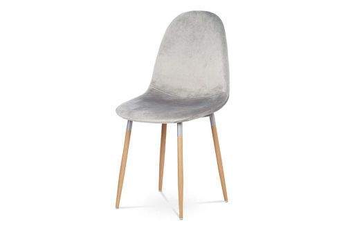ART Jídelní židle, stříbrná sametová látka, kov dekor buk CT-622 SIL4 Art