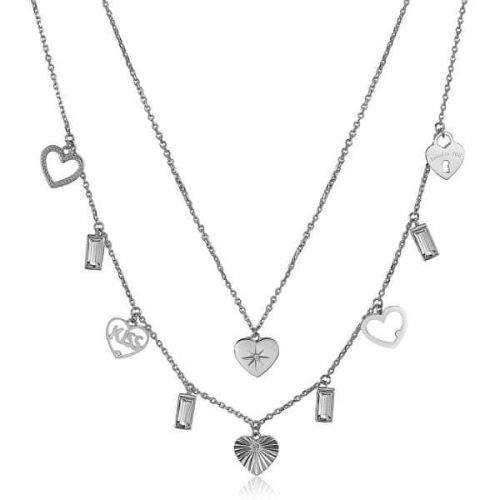 Brosway Ocelový náhrdelník s přívěsky Chant BAH29