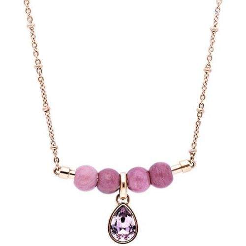 Brosway Růžově zlacený ocelový náhrdelník s krystalem Trés Jolie BTJMS694