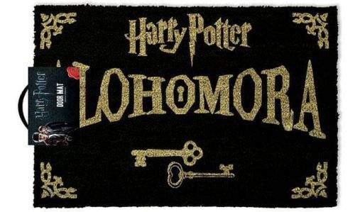 CurePink Rohožka Harry Potter: Alohomora (60 x 40 cm) černá