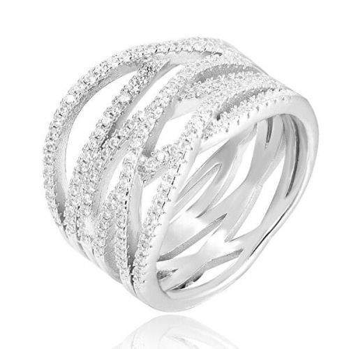 Beneto Stříbrný prsten se zirkony AGG341 (Obvod 50 mm) stříbro 925/1000