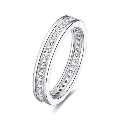 Beneto Stříbrný prsten se zirkony AGG26 (Obvod 50 mm) stříbro 925/1000