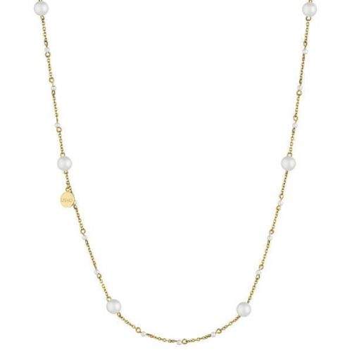 Liu Jo Pozlacený ocelový náhrdelník s perličkami LJ1503