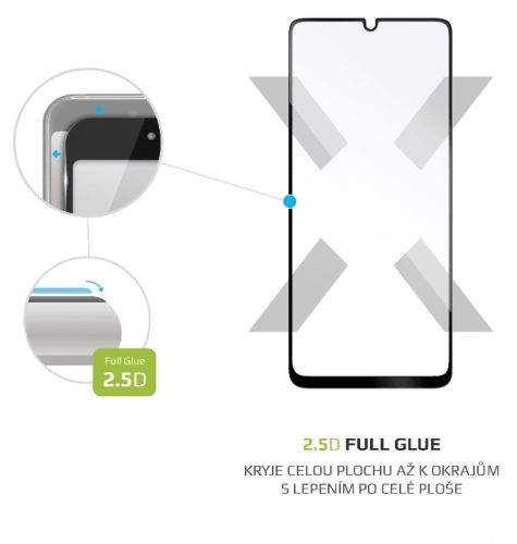 Fixed Ochranné tvrzené sklo Full-Cover pro Samsung Galaxy A31, lepení přes celý displej, černé FIXGFA-527-BK