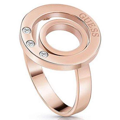 Guess Růžově zlacený prsten s krystaly UBR29008 (Obvod 52 mm)