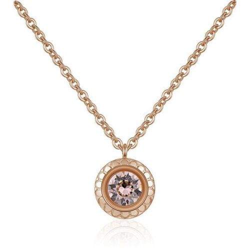 Brosway Růžově zlacený ocelový náhrdelník s krystalem Magic BGI07