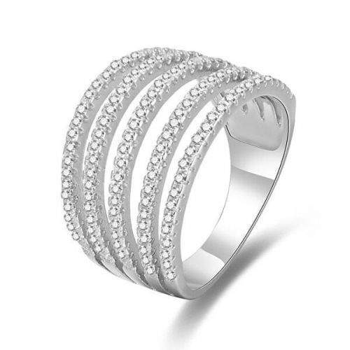 Beneto Stříbrný prsten se zirkony AGG346 (Obvod 52 mm) stříbro 925/1000