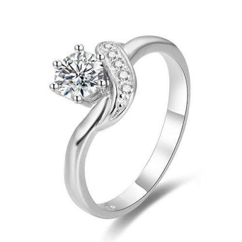 Beneto Stříbrný prsten se zirkony AGG345 (Obvod 50 mm) stříbro 925/1000