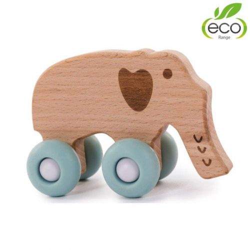 Bo Jungle dřevěná hračka B-WOODY Elephant Pastel Blue