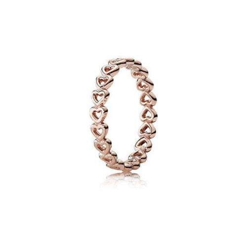Pandora Bronzový srdíčkový prsten 180177 (Obvod 50 mm) stříbro 925/1000