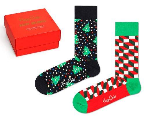 Happy Socks dvojité balení unisex ponožek 2-Pack Holiday Socks Gift Set XMAS02-0100 36 - 40 vícebarevná