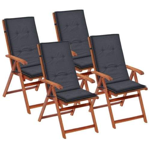 Vidaxl Polstry na zahradní židle 4 ks, antracitové, 120x50x3 cm