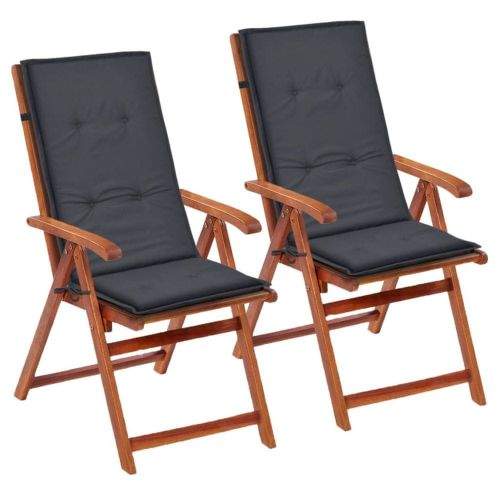 Vidaxl Polstry na zahradní židle 2 ks, antracitové, 120x50x3 cm