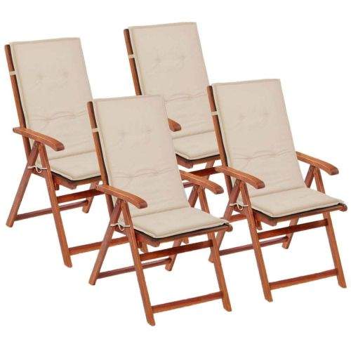 Vidaxl Polstry na zahradní židle 4 ks, krémové, 120x50x3 cm