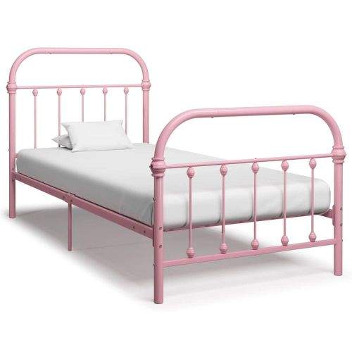 shumee Rám postele růžový kov 90 x 200 cm