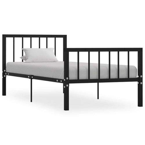 shumee Rám postele černý kovový 90 x 200 cm
