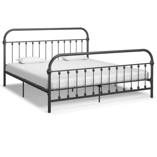 shumee Rám postele šedý kov 180 x 200 cm
