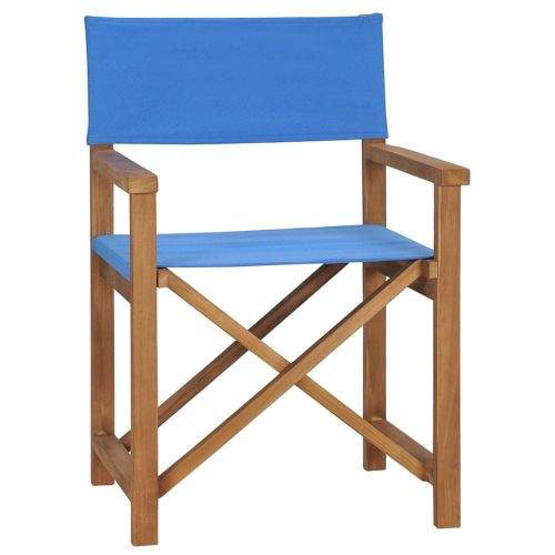 shumee Režisérská židle masivní teak modrá
