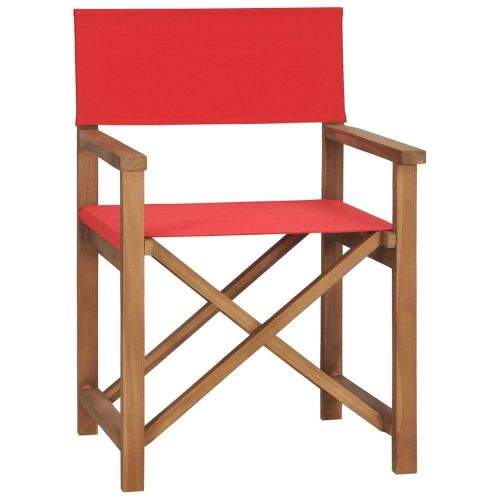 shumee Režisérská židle masivní teak červená