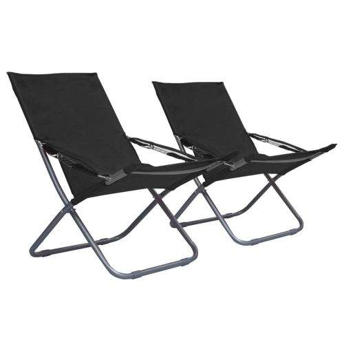 shumee Skládací plážové židle 2 ks textil černé
