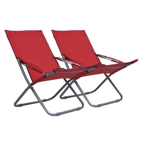 shumee Skládací plážové židle 2 ks textil červené