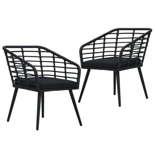 shumee Zahradní židle s poduškami 2 ks polyratan černé