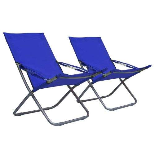 shumee Skládací plážové židle 2 ks textil modré