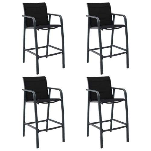 shumee Zahradní barové židle 4 ks černé textilen