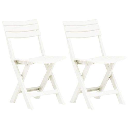shumee Skládací zahradní židle 2 ks plast bílé