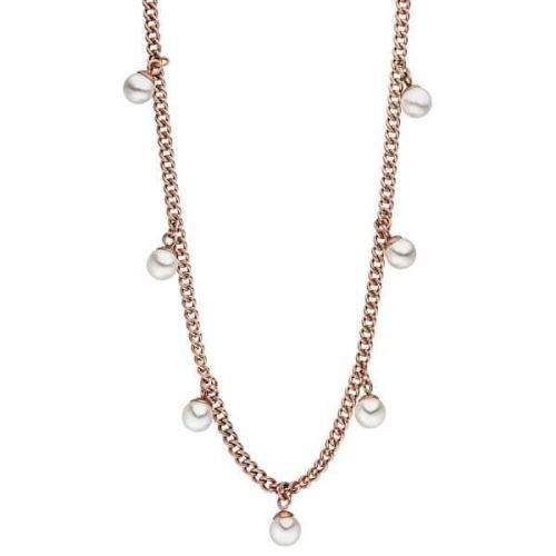Tamaris Růžově zlacený náhrdelník Franka s perlami TJ176