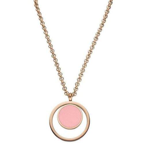 Tamaris Růžově zlacený náhrdelník Wendy s růžovým přívěskem TJ104