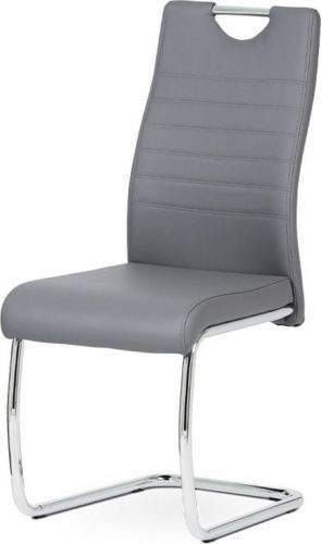ART Jídelní židle koženka šedá / chrom DCL-418 GREY Art