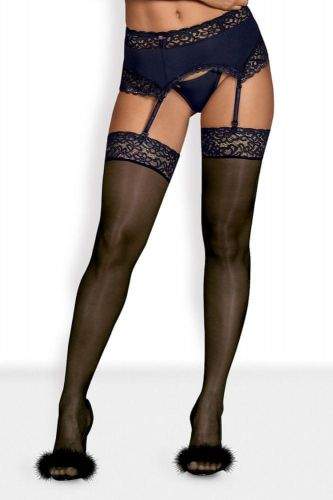Obsessive Dámské punčochy Drimera stocking + Ponožky Gatta Calzino Strech, černá, S/M
