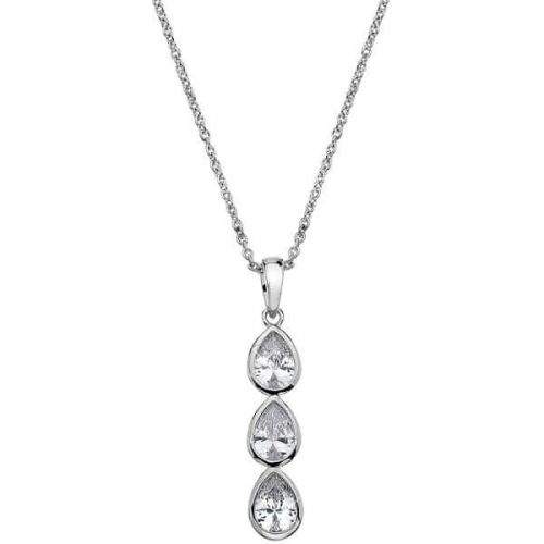 Hot Diamonds Stříbrný náhrdelník s třpytivým přívěskem Emozioni Acqua Amore EP038 stříbro 925/1000